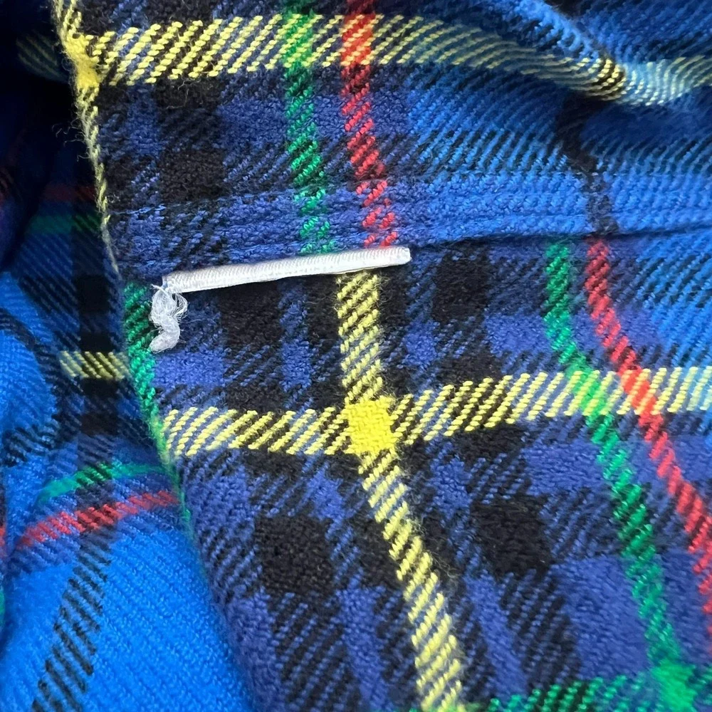 Polo Ralph Lauren Medium Classic Fit Blue Plaid Flannel Button Front Shirt